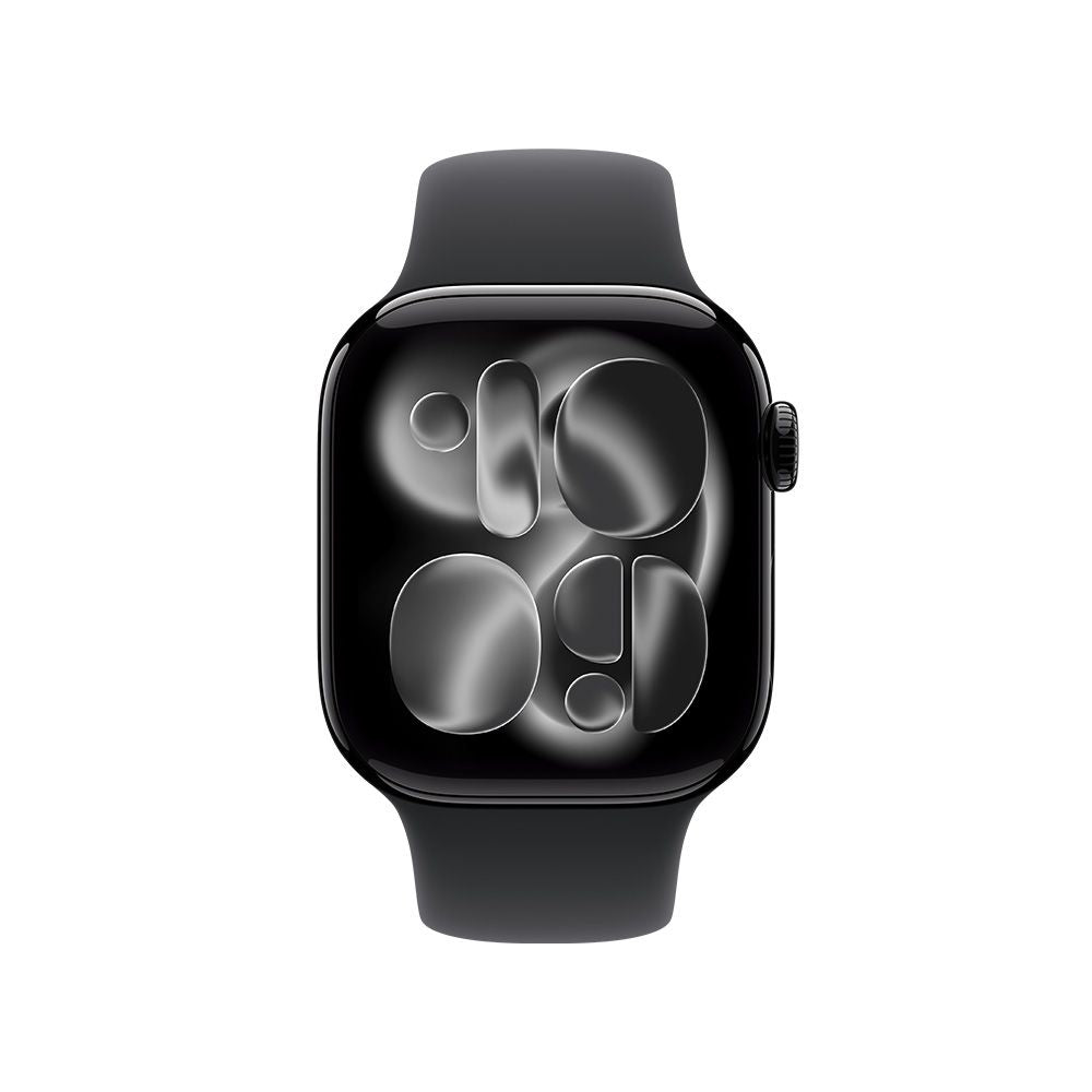 Apple Watch Series 11 GPS • Caja de aluminio negro azabache de 42 mm • Correa deportiva negra – S/M