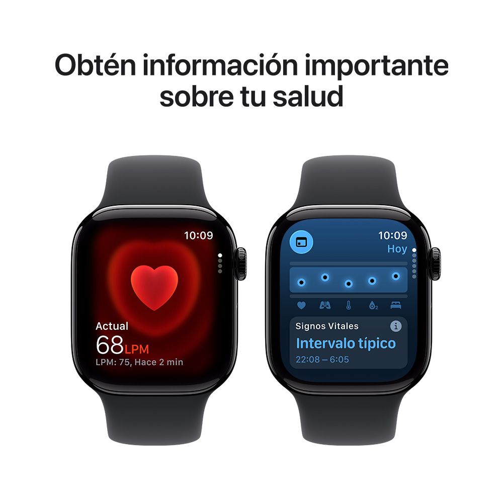 Apple Watch Series 11 GPS • Caja de aluminio negro azabache de 42 mm • Correa deportiva negra – S/M