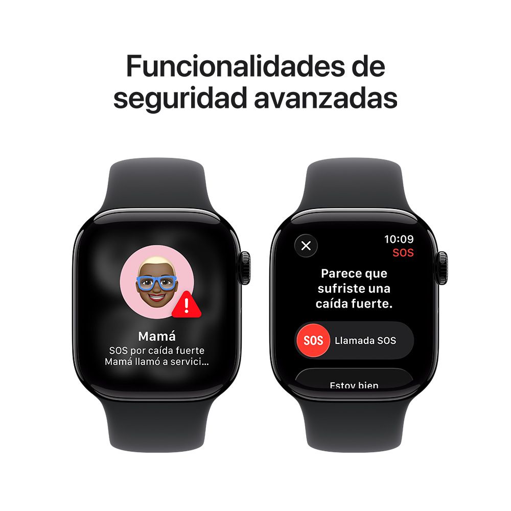 Apple Watch Series 11 GPS • Caja de aluminio negro azabache de 42 mm • Correa deportiva negra – S/M