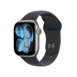 Apple Watch Series 11 GPS • Caja de aluminio gris espacial de 42 mm • Correa deportiva negra – S/M