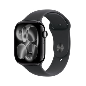 Apple Watch Series 11 GPS • Caja de aluminio negro azabache de 46 mm • Correa deportiva negra – M/L