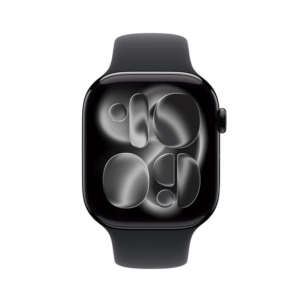 Apple Watch Series 11 GPS • Caja de aluminio negro azabache de 46 mm • Correa deportiva negra – M/L