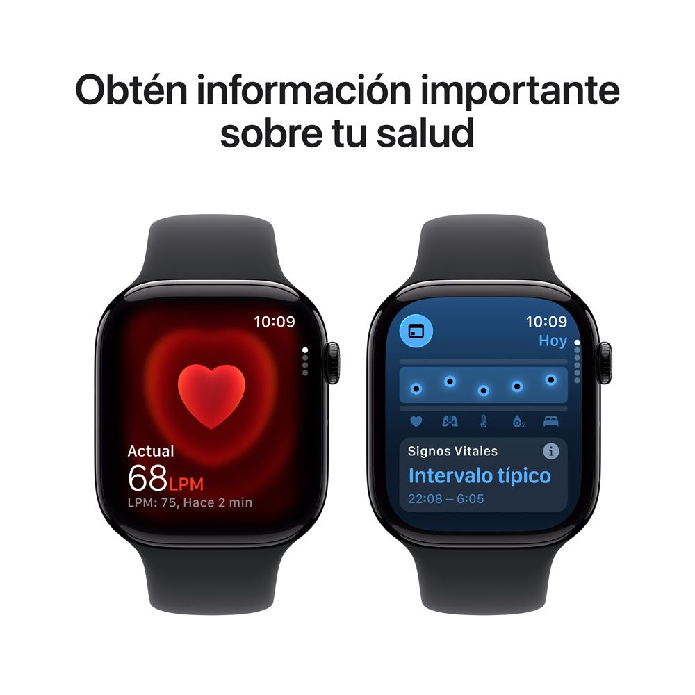 Apple Watch Series 11 GPS • Caja de aluminio negro azabache de 46 mm • Correa deportiva negra – M/L