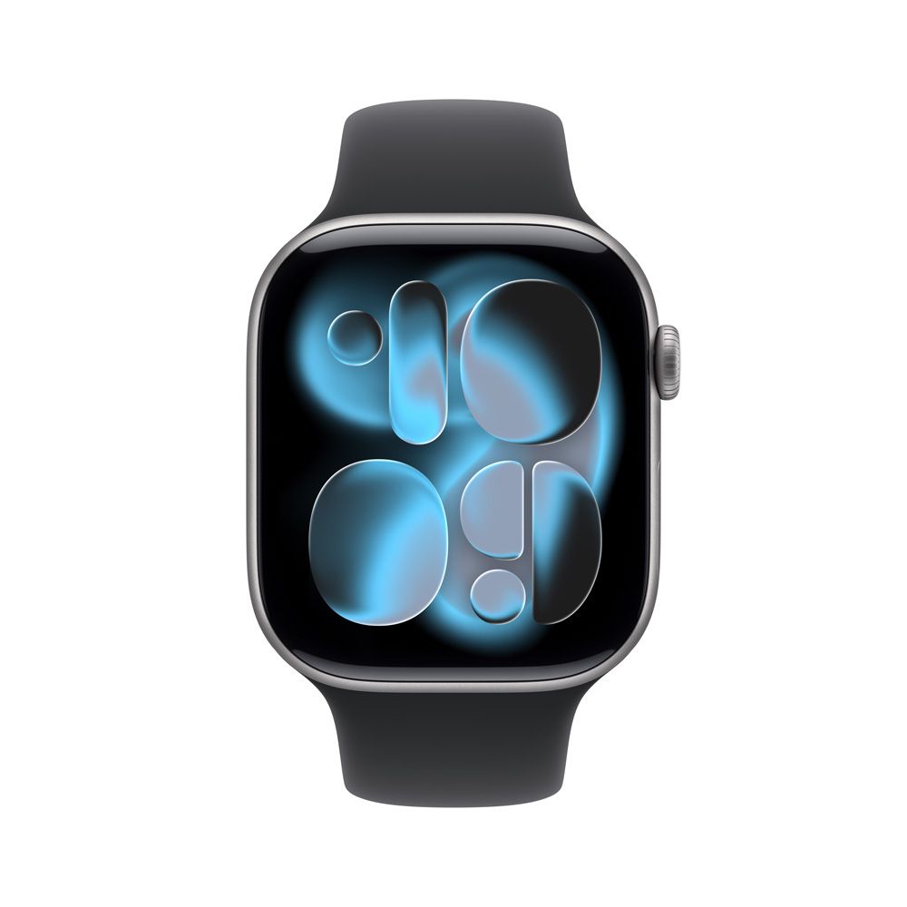 Apple Watch Series 11 GPS • Caja de aluminio gris espacial de 46 mm • Correa deportiva negra – M/L