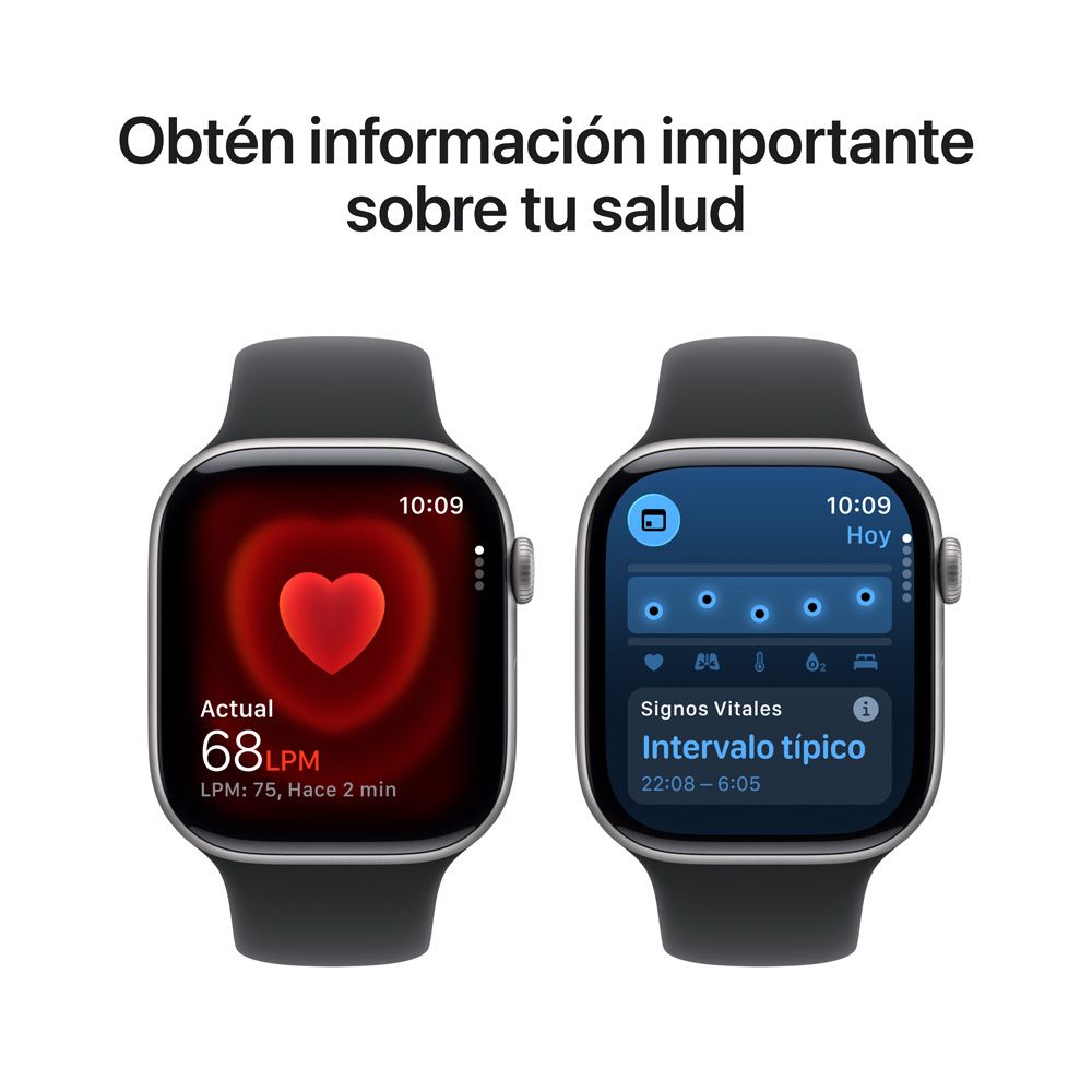 Apple Watch Series 11 GPS • Caja de aluminio gris espacial de 46 mm • Correa deportiva negra – M/L