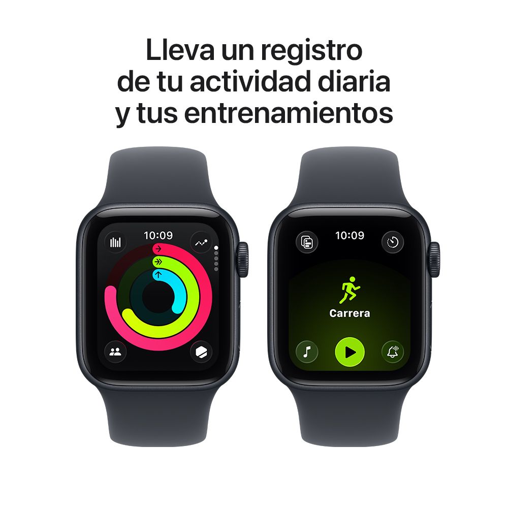 Apple Watch SE 3 GPS • Caja de aluminio color medianoche de 40 mm • Correa deportiva color medianoche - S/M