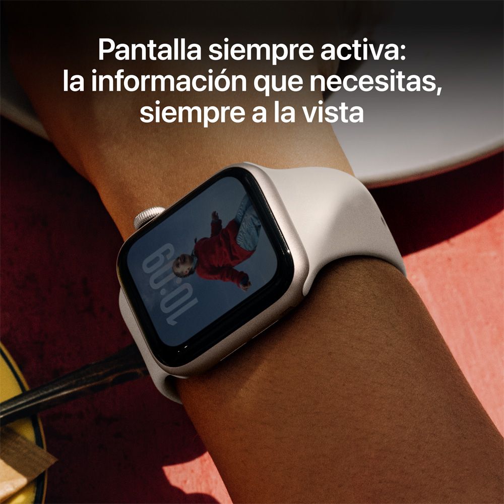 Apple Watch SE 3 GPS • Caja de aluminio blanco estelar de 44 mm • Correa deportiva blanco estelar - M/L