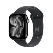 Apple Watch Series 11 GPS + Cellular • Caja de aluminio negro azabache de 46 mm • Correa deportiva negra – M/L