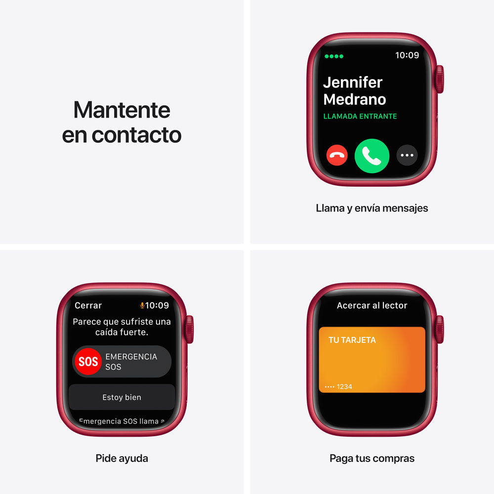Apple Watch Series 7 (GPS + Cellular) - Caja de aluminio (PRODUCT)RED de 45 mm - Correa deportiva (PRODUCT)RED - Talla única