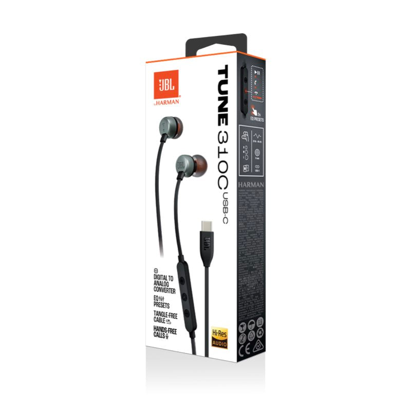 AUDIFONOS JBL TUNE 310C IN EAR USBC BLK