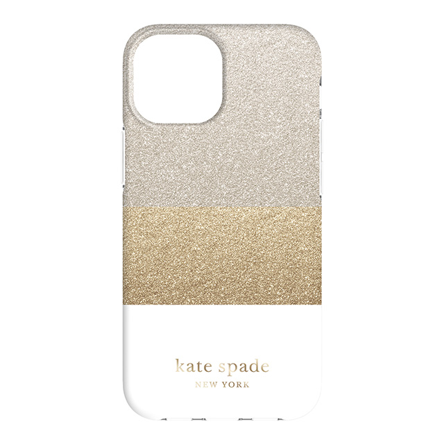 Case Kate Spade NY para iPhone 13 Mini- Bloque Blanco/Plata/Oro/Glitter