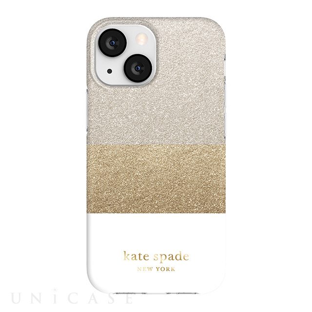 Case Kate Spade NY para iPhone 13 Mini- Bloque Blanco/Plata/Oro/Glitter