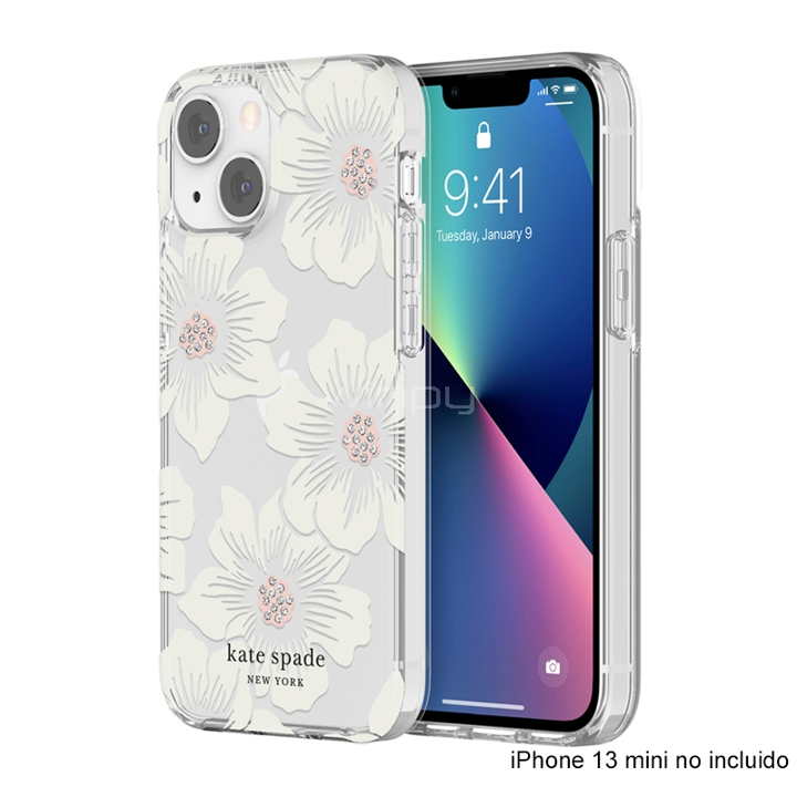 CASE KATE SPADE NY PARA IPHONE 13 MINI - FLORAL CLEAR