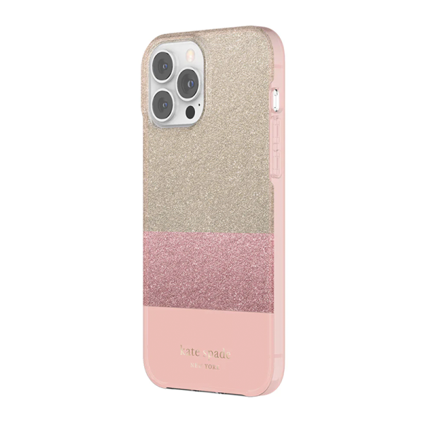Case Kate Spade NY para iPhone 13 Pro Max- Bloque/Rosa/Glitter