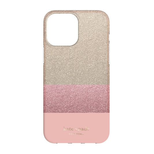 Case Kate Spade NY para iPhone 13 Pro Max- Bloque/Rosa/Glitter