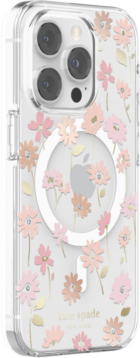 Case Kate Spade NY HD MagSafe Para iPhone 14 Pro – Flores/transparente