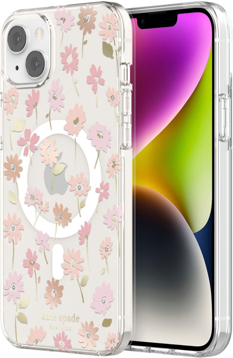 Case Kate Spade NY HD MagSafe Para iPhone 14 Plus – Flores/transparente