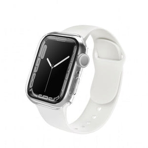 Bómper protector  para Apple Watch en cristal y bordes de policarbonato para Apple Watch  series SE 42mm, que protege la pantalla de tu Apple Watch ante cualquier golpe y/o caída. fácil y rápida instalación. dos unidades por empaque.
