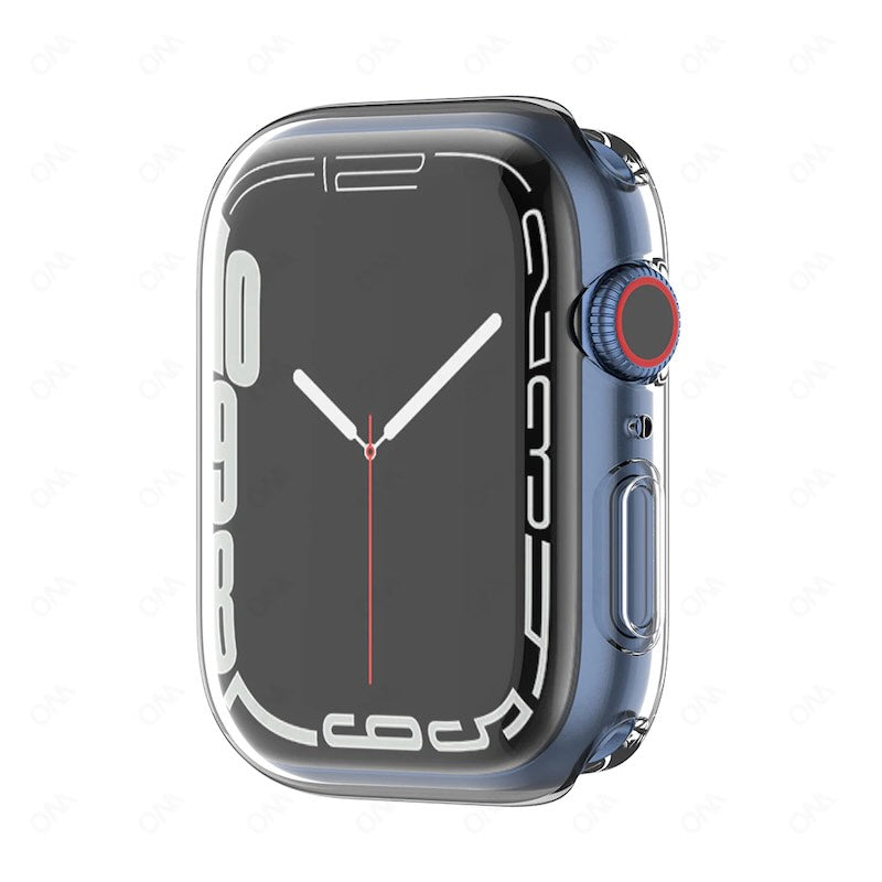 Bómper protector  para Apple Watch en cristal y bordes de policarbonato para Apple Watch  series 10 42mm, que protege la pantalla de tu Apple Watch ante cualquier golpe y/o caída. fácil y rápida instalación. dos unidades por empaque.