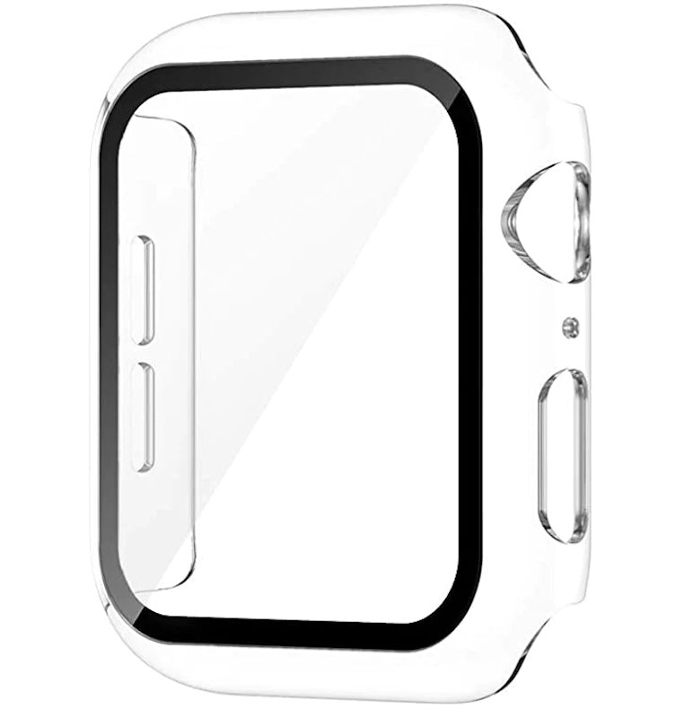 Bómper protector  para Apple Watch en cristal y bordes de policarbonato para Apple Watch  series 10 42mm, que protege la pantalla de tu Apple Watch ante cualquier golpe y/o caída. fácil y rápida instalación. dos unidades por empaque.