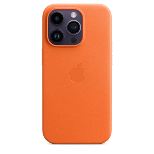 Funda de piel con MagSafe para el iPhone 14 Pro - Naranja