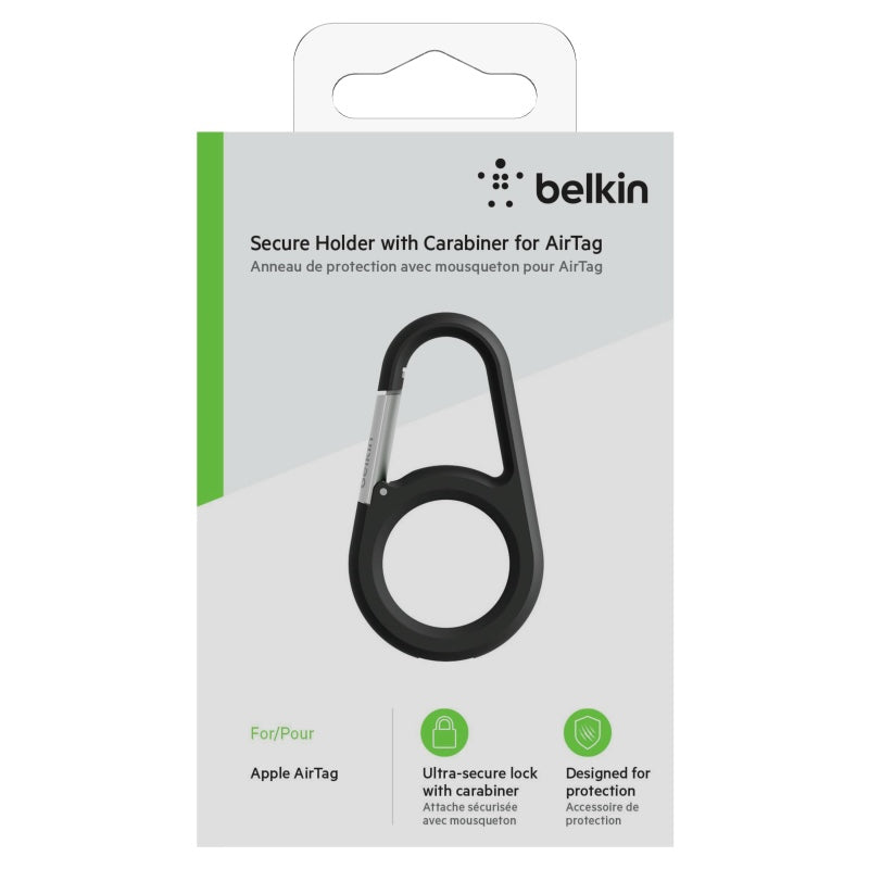 PROTECTOR BELKIN PARA AIRTAG TIPO LLAVERO CON MOSQUETON - BLACK