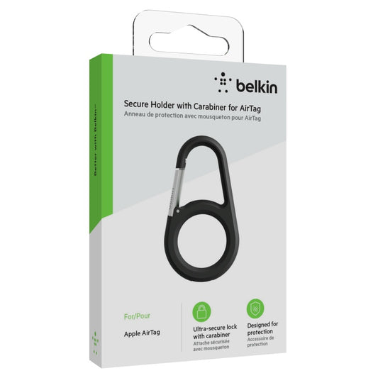 PROTECTOR BELKIN PARA AIRTAG TIPO LLAVERO CON MOSQUETON - BLACK