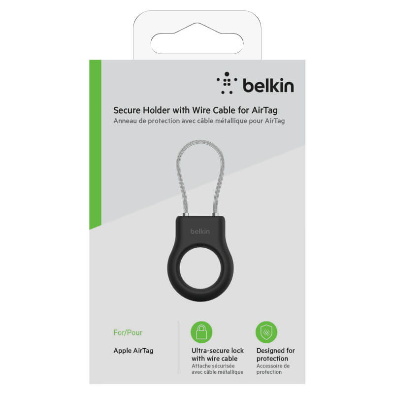 Llavero Premium Belkin Guaya De Seguridad Para AirTag - Negro