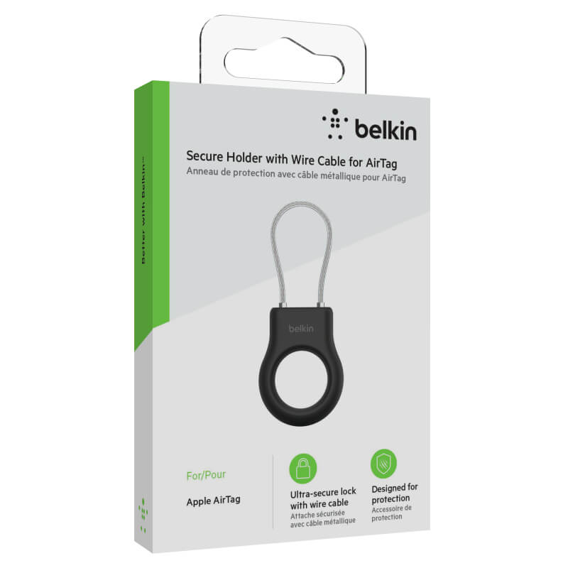 Llavero Premium Belkin Guaya De Seguridad Para AirTag - Negro