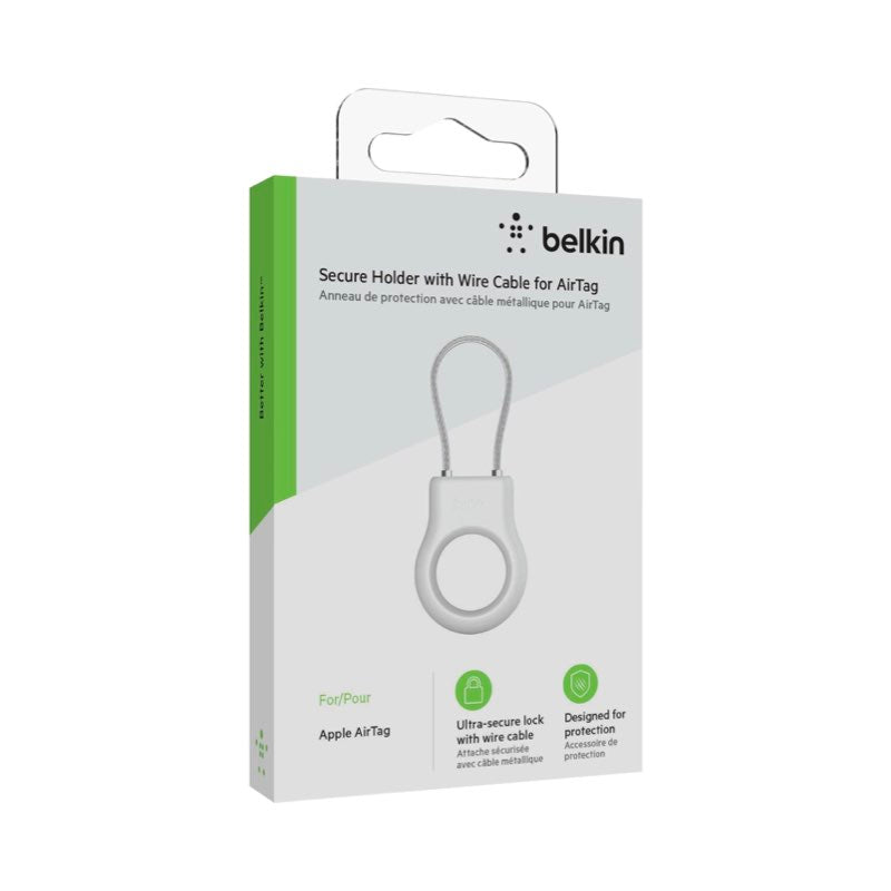 Llavero Premium Belkin Guaya De Seguridad Para AirTag - Blanco