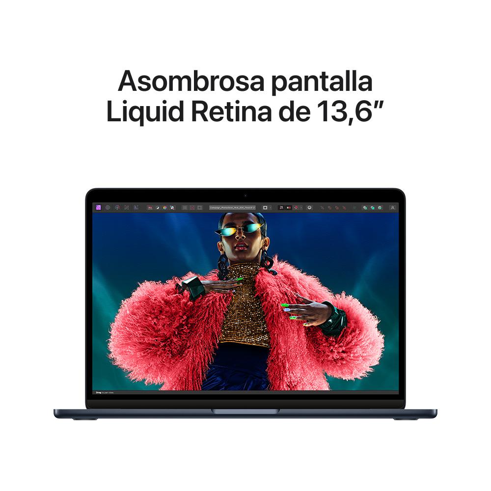 MacBook Air de 13 pulgadas: Chip M3 de Apple con CPU de 8 núcleos y GPU de 10 núcleos, 512 GB SSD - Azul medianoche