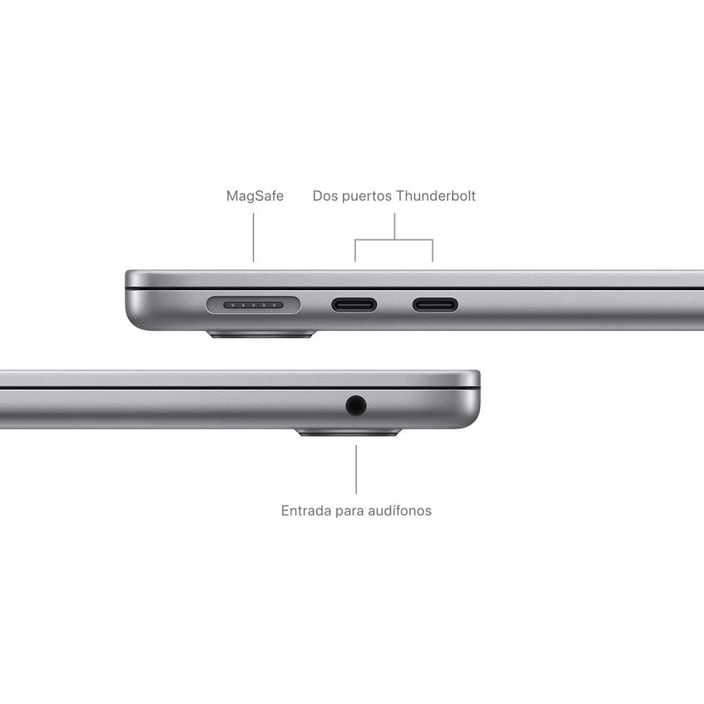 MacBook Air de 13 pulgadas: Chip M3 de Apple con CPU de 8 núcleos y GPU de 10 núcleos, 512 GB SSD - Gris espacial