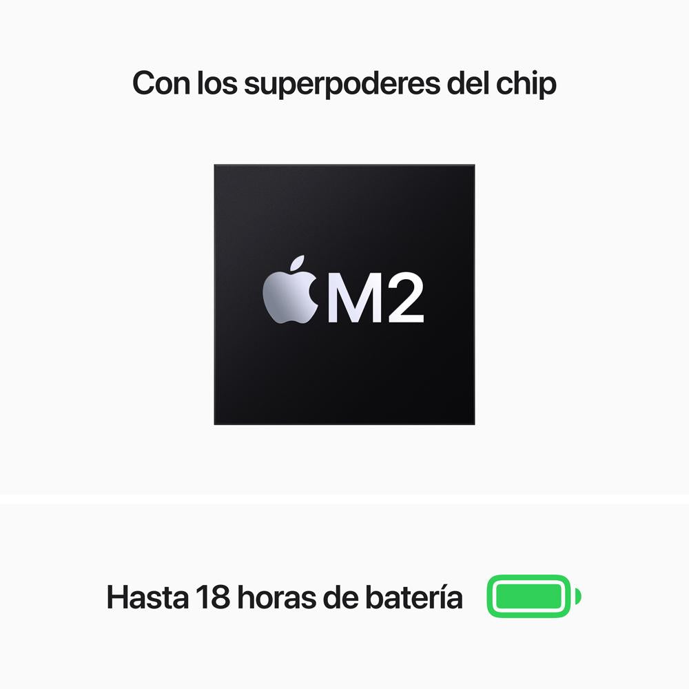 MacBook Air de 13 pulgadas: Chip M2 de Apple con CPU de ocho núcleos y GPU de ocho núcleos, 256 GB SSD - Gris espacial