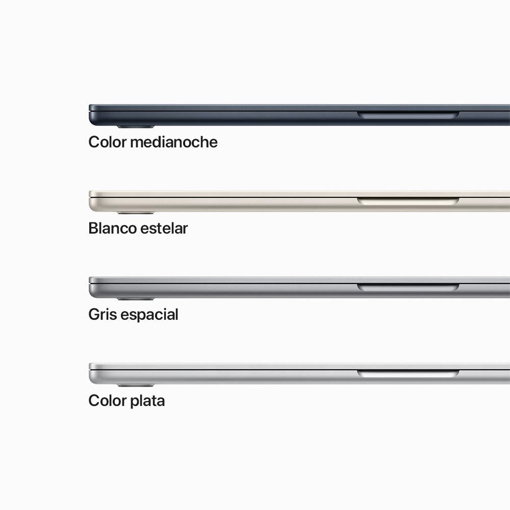 MacBook Air de 15 pulgadas: Chip M2 de Apple con CPU de ocho núcleos y GPU de diez núcleos, 256 GB SSD - Azul medianoche