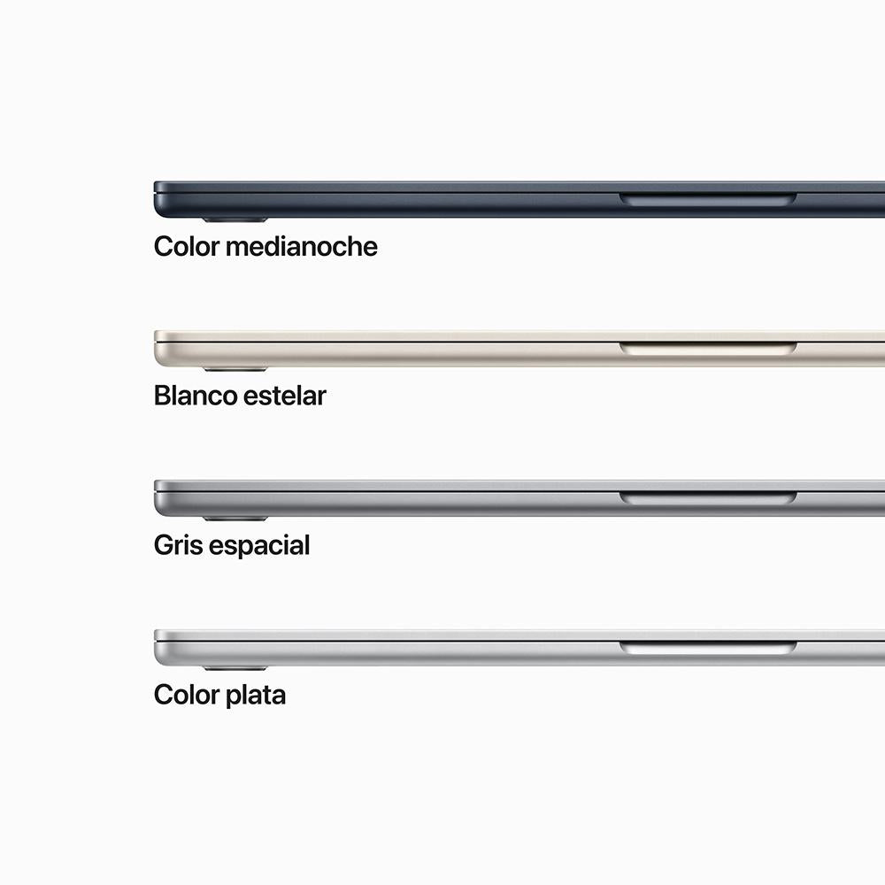 MacBook Air de 15 pulgadas: Chip M2 de Apple con CPU de ocho núcleos y GPU de diez núcleos, 512 GB SSD - Plata