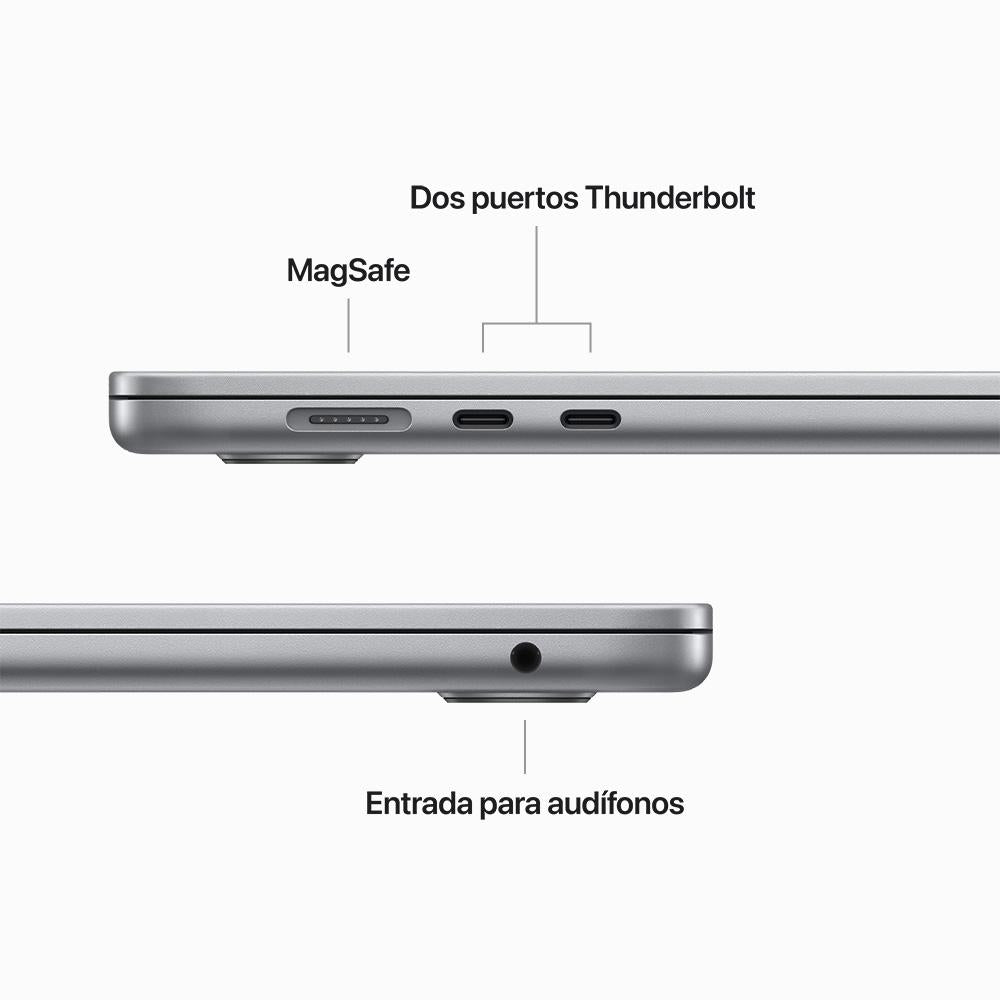 MacBook Air de 15 pulgadas: Chip M2 de Apple con CPU de ocho núcleos y GPU de diez núcleos, 256 GB SSD - Gris espacial