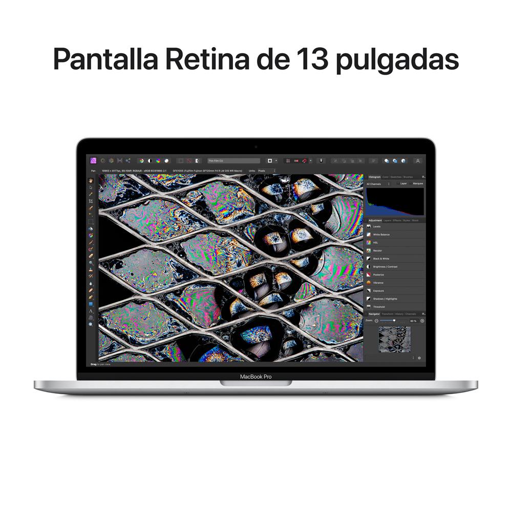 MacBook Pro de 13 pulgadas: Chip M2 de Apple con CPU de ocho núcleos y GPU de diez núcleos, 512 GB SSD - Plata
