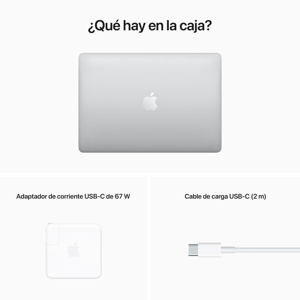 MacBook Pro de 13 pulgadas: Chip M2 de Apple con CPU de ocho núcleos y GPU de diez núcleos, 512 GB SSD - Plata