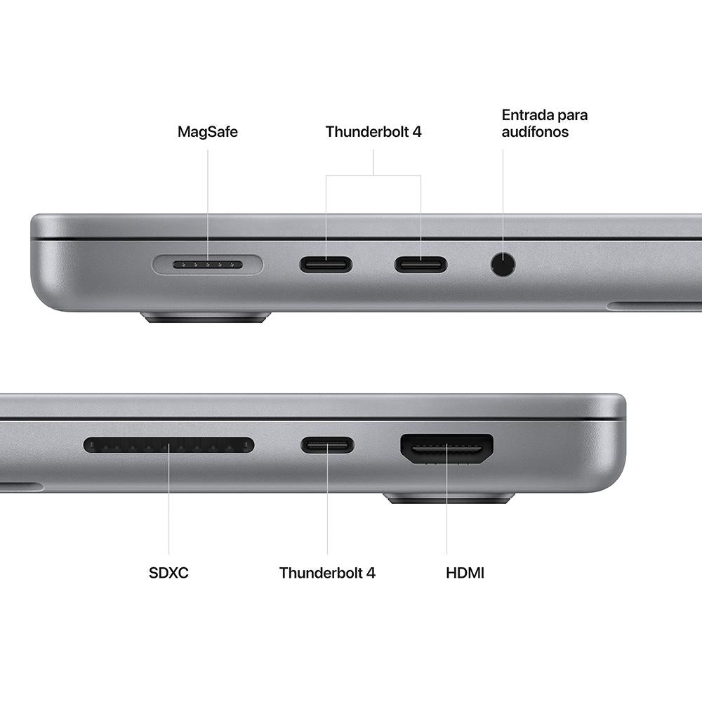 MacBook Pro de 14 pulgadas: Chip M2 Pro de Apple con CPU de 10 núcleos y GPU de 16 núcleos, 512 GB SSD - Gris espacial