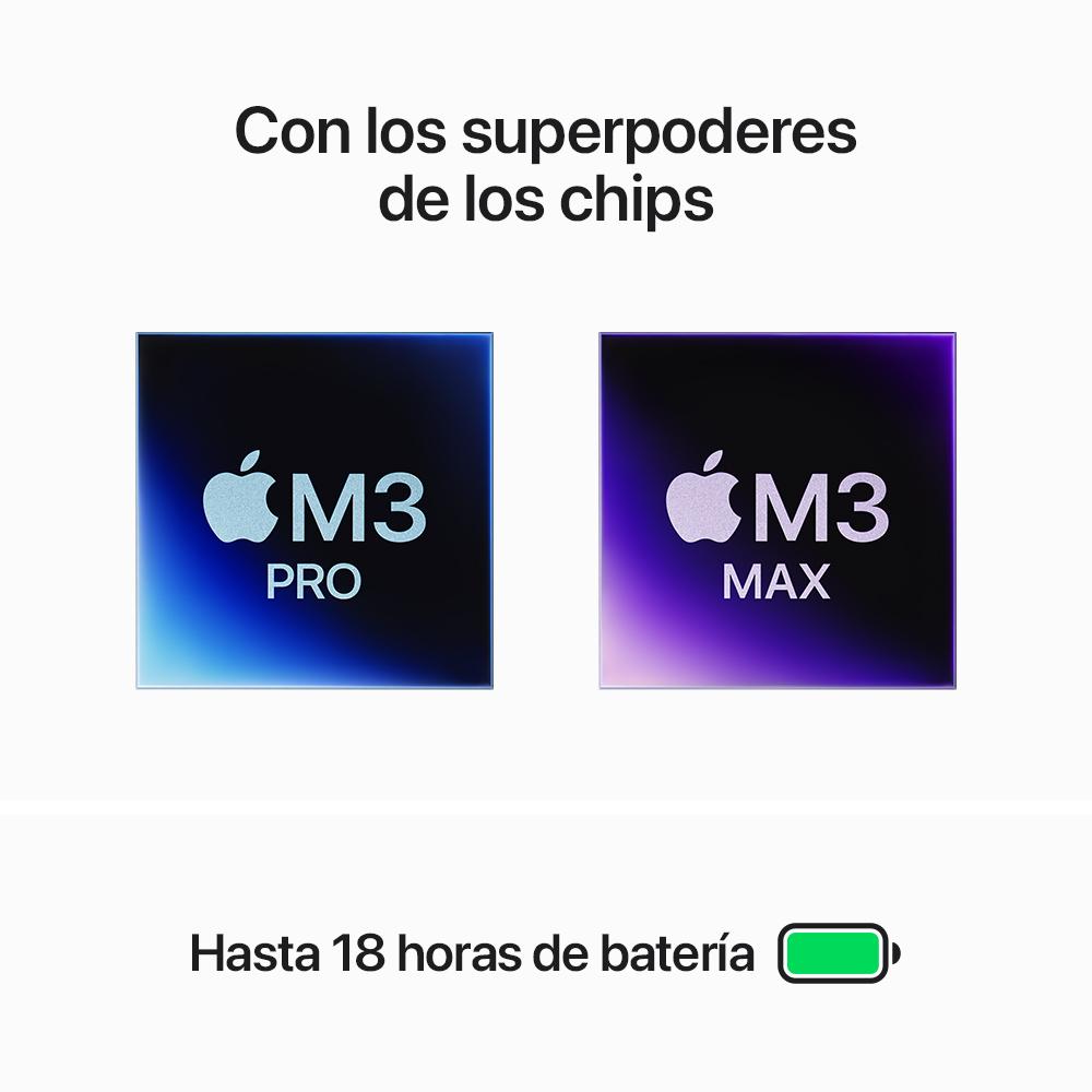 MacBook Pro de 14 pulgadas Chip M3 Max de Apple con CPU de 14 núcleos y GPU de 30 núcleos