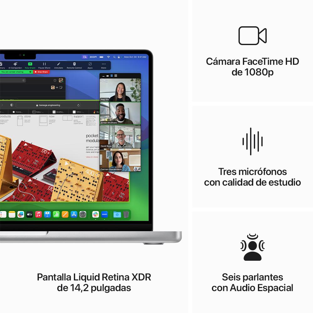 MacBook Pro de 14 pulgadas Chip M3 Max de Apple con CPU de 14 núcleos y GPU de 30 núcleos