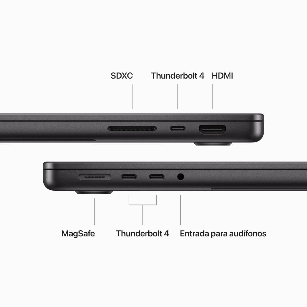 MacBook Pro de 14 pulgadas Chip M3 Max de Apple con CPU de 14 núcleos y GPU de 30 núcleos