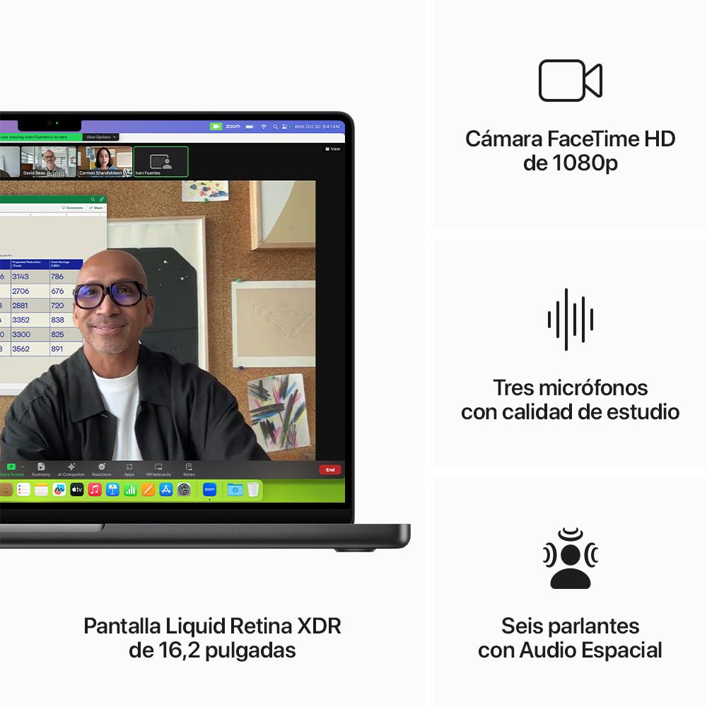 MacBook Pro de 16 pulgadas Chip M3 Pro de Apple con CPU de 12 núcleos y GPU de 18 núcleos