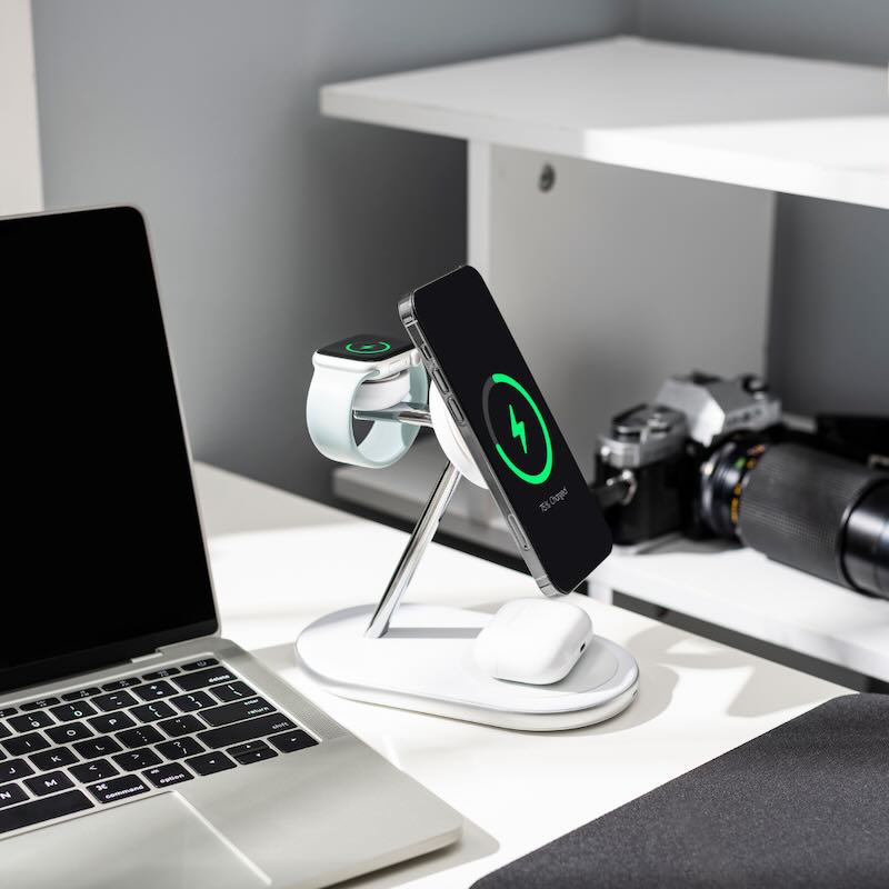BASE DE CARGA VENTEV 3 EN 1 Qi2 15W MAGSAFE WHITE