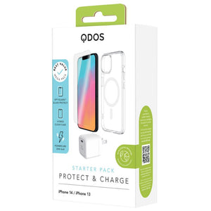 StarterPack Case + Protector + Cargador QDOS para iPhone 13/14
