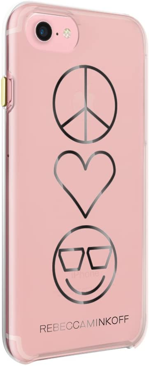 Case DOUBLE MINKOFF Para iPhone 7 (paz, amor, felicidad) - Rosa