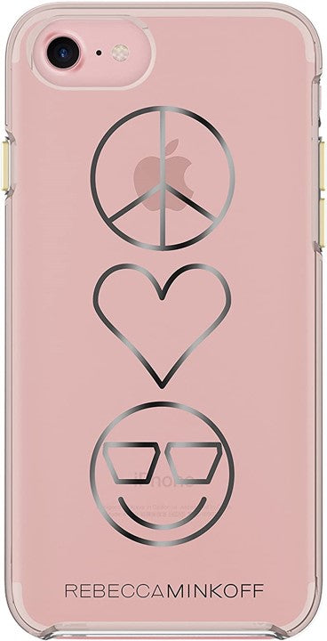 Case DOUBLE MINKOFF Para iPhone 7 (paz, amor, felicidad) - Rosa