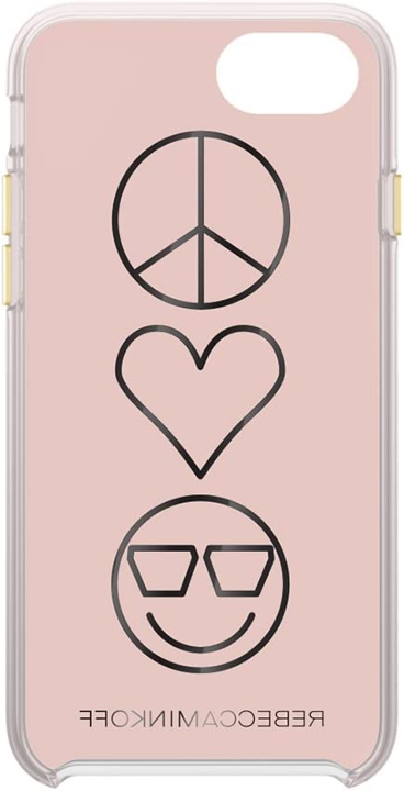 Case DOUBLE MINKOFF Para iPhone 7 (paz, amor, felicidad) - Rosa