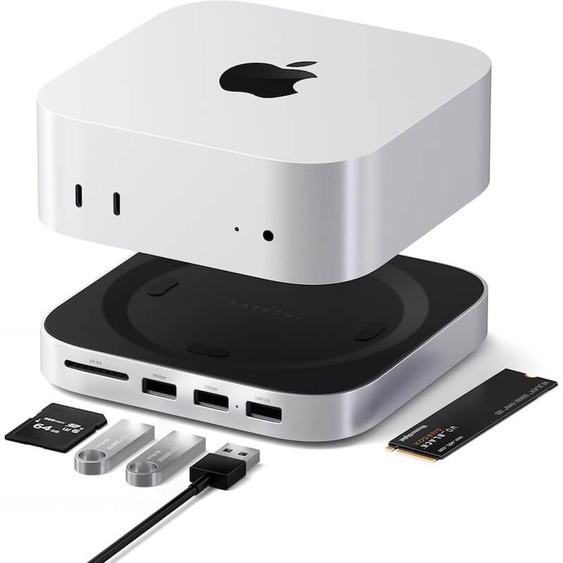 SOPORTE SATECHI HUB  4 EN 1 PARA MAC MINI M4 PUERTO PARA SSD