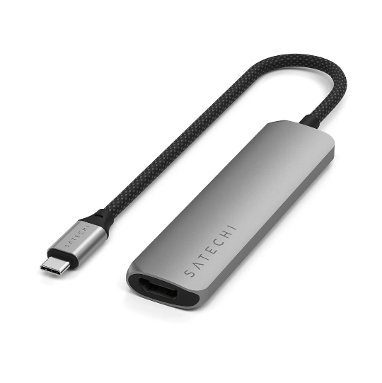 MULTIPUERTO SATECHI USB-C 4 EN 1 4K SPACE GRAY